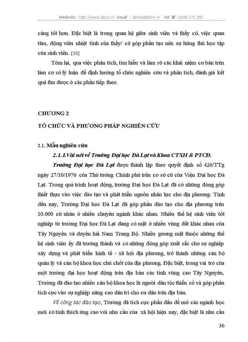 image for page Sự thích ứng với hoạt động học tập của sinh viên Khoa Công tác xã hội và Phát triển Cộng đồng trường Đại học Đà Lạt