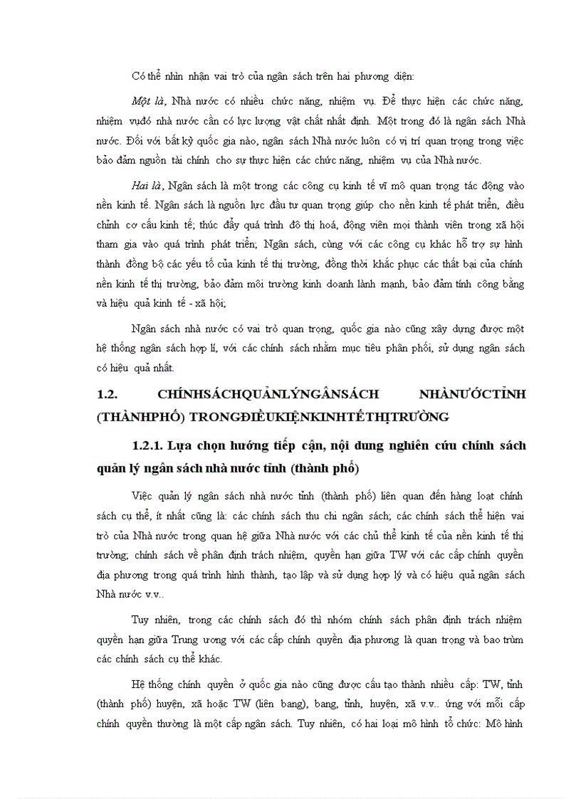 image for page Hoàn thiện chính sách quản lý ngân sách tỉnh thành phố trong điều kiện kinh tế thị trường ở Việt Nam
