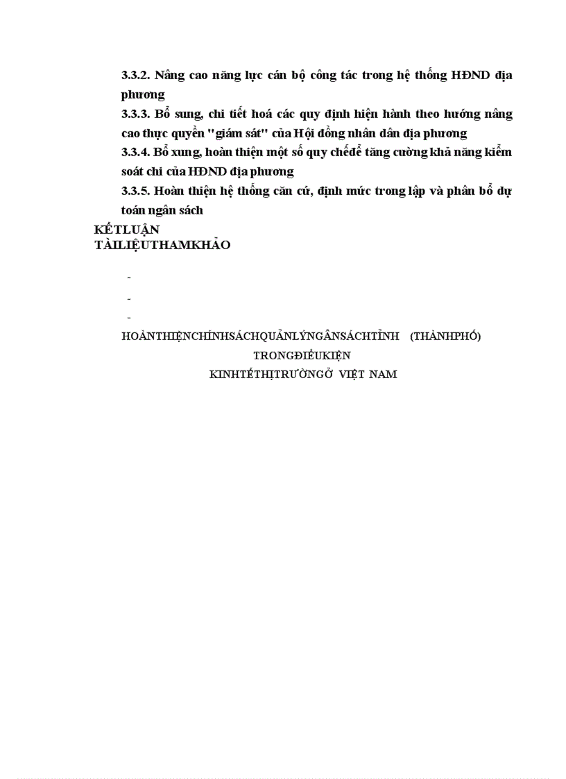 image for page Hoàn thiện chính sách quản lý ngân sách tỉnh thành phố trong điều kiện kinh tế thị trường ở Việt Nam