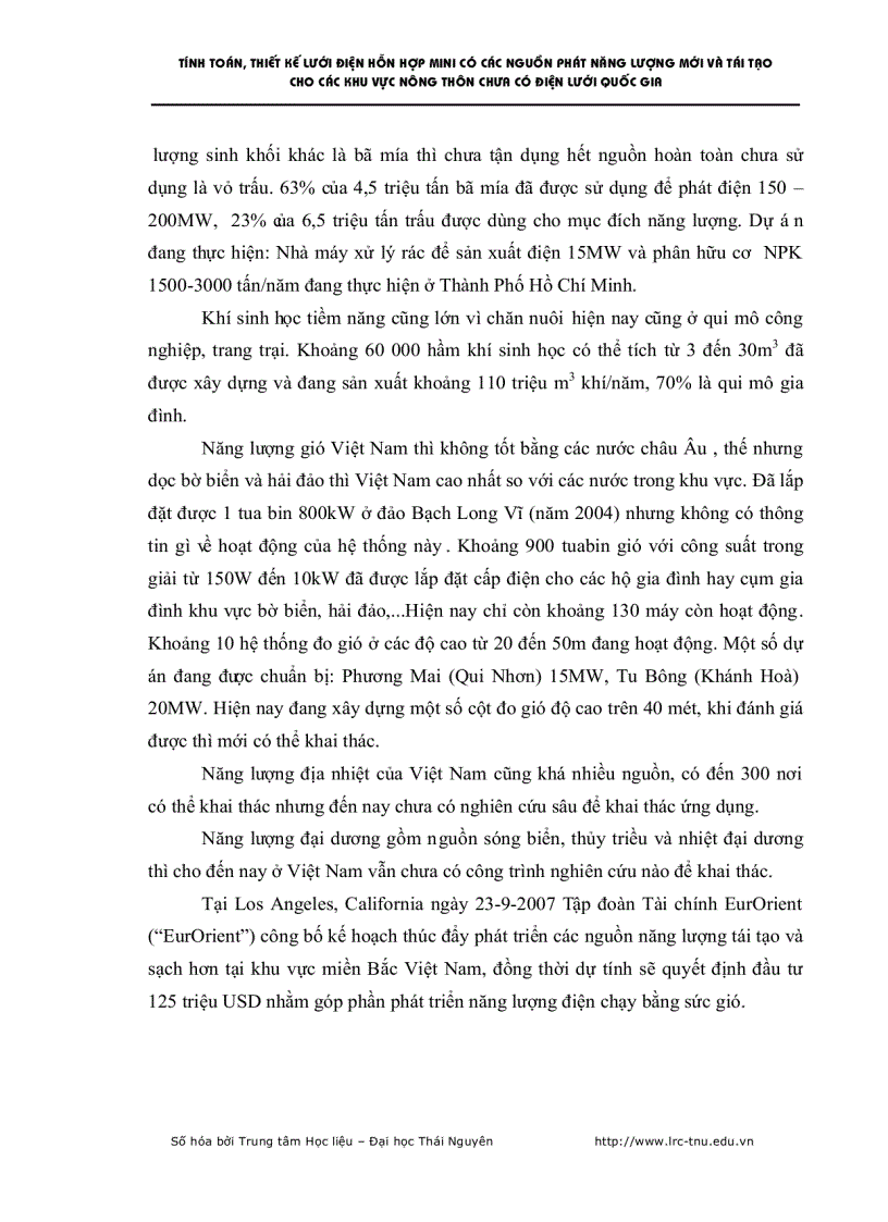 image for page Tính toán thiết kế lưới điện hỗn hợp mini có các nguồn phát năng lượng mới và tái tạo cho các khu vực nông thôn chưa có điện lưới quốc gia