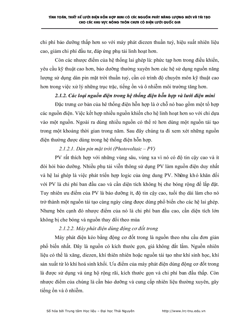 image for page Tính toán thiết kế lưới điện hỗn hợp mini có các nguồn phát năng lượng mới và tái tạo cho các khu vực nông thôn chưa có điện lưới quốc gia