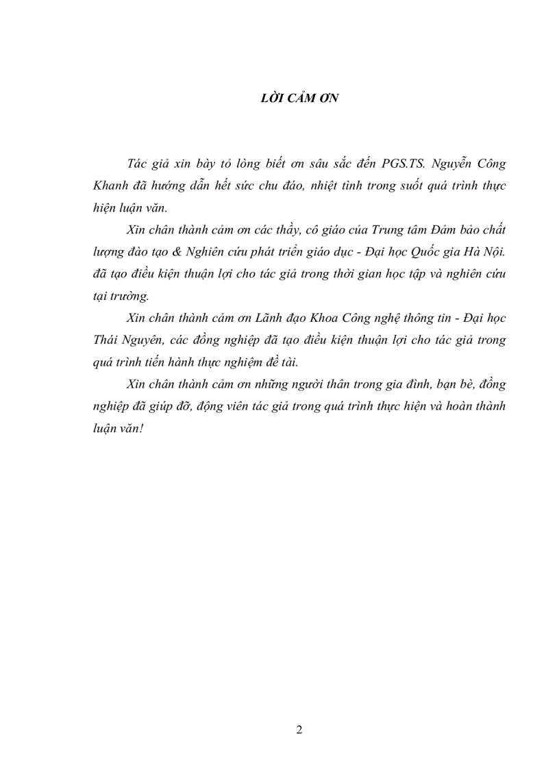 image for page Đánh giá các yếu tố ảnh hưởng đến chất lượng các bộ đề thi trắc nghiệm khách quan tại khoa CNTT ĐH Thái nguyên
