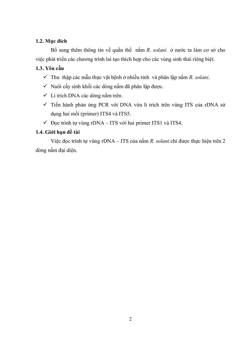 image for page Bước đầu đọc trình tự vùng rDNA ITS của nấm Rhizoctonia solani Kuhn