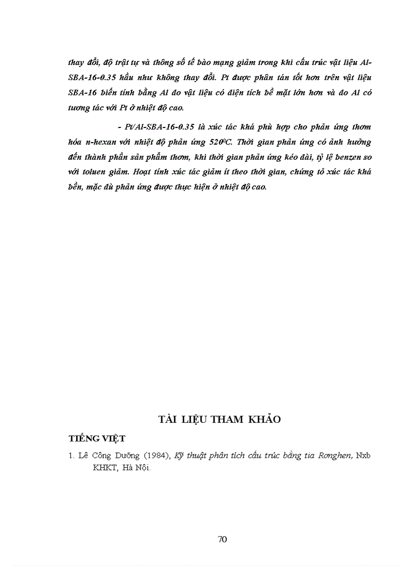 image for page Nghiên cứu đặc trưng của các xúc tác chứa Pt trên các vật liệu SZ SBA 16 và Al SBA 16 0 35 và hoạt tính của Pt Al SBA 16 0 35 trong phản ứng thơm hóa