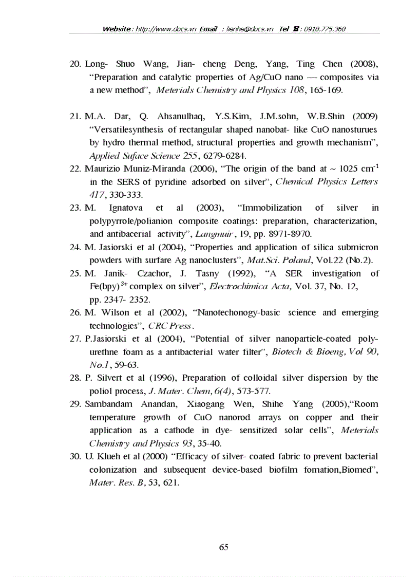 image for page Nghiên cứu tổng hợp tính chất và khả năng ứng dụng vật liệu xúc tác bạc kim loại trên chất mang đồng oxit