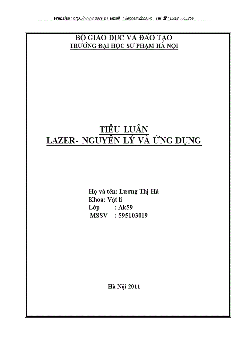 image for page Lazer nguyên lý và ứng dụng