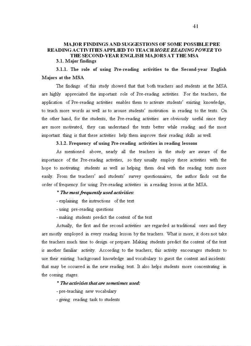 image for page AStudy on some possible effective pre reading activities to improve reading skills for the 2nd year English Majors at the Military Science Academy