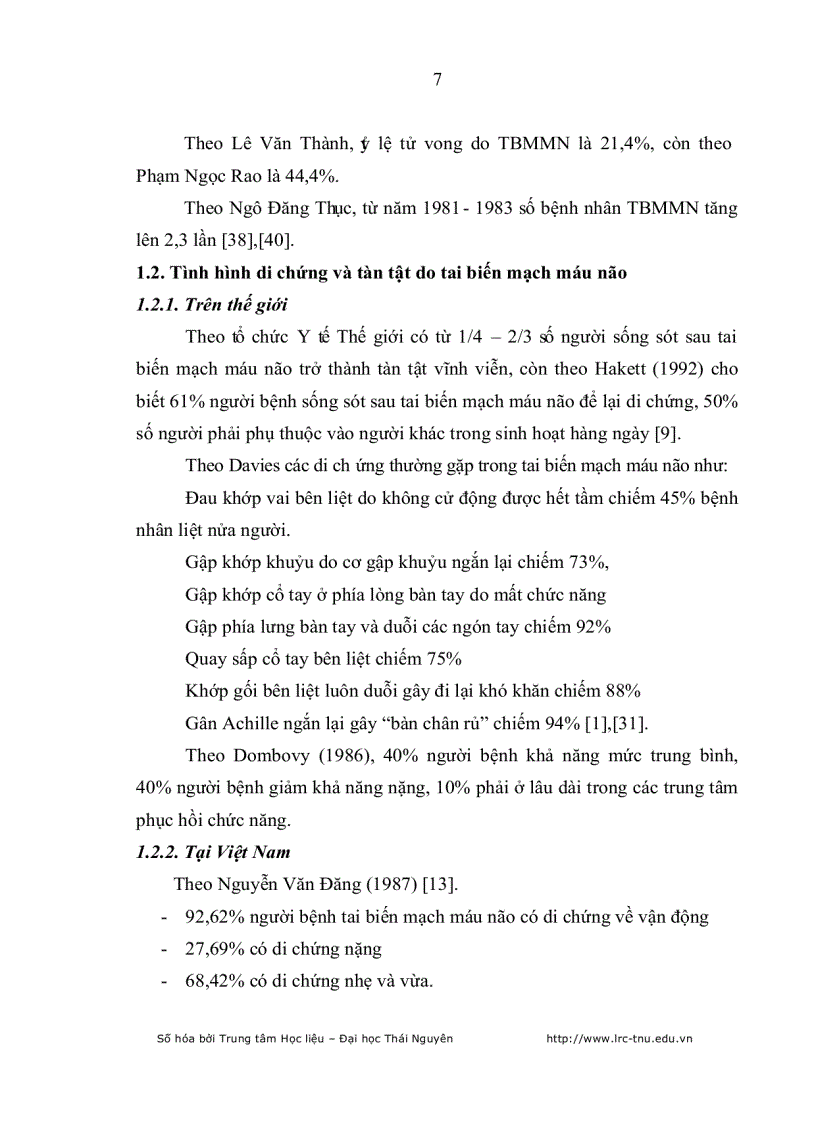 image for page Đánh giá kết quả phục hồi chức năng vận động của bệnh nhân tai biến mạch máu não tại bệnh viện điều dưỡng PHCN tỉnh Thái Nguyên