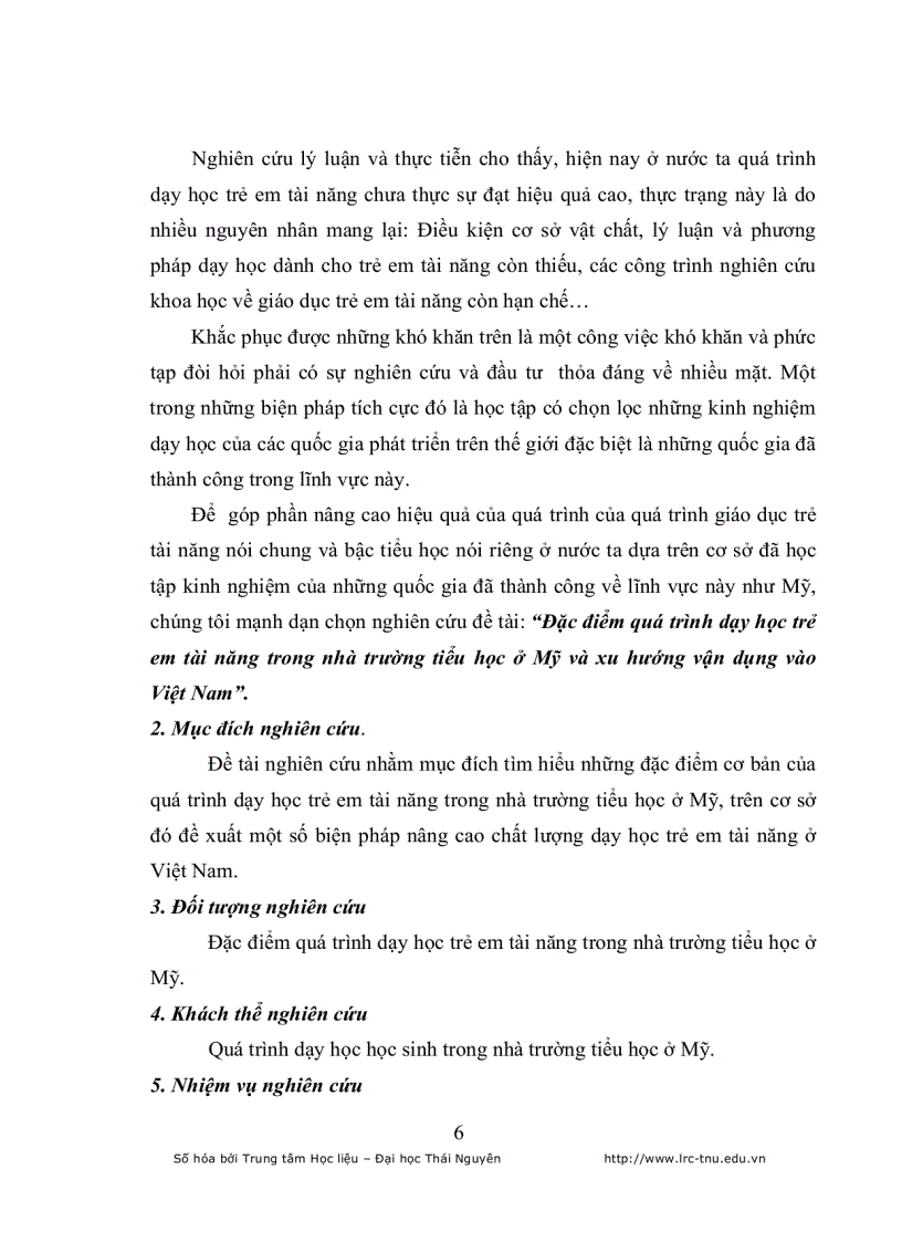 image for page Đặc điểm quá trình dạy học trẻ em tài năng trong nhà trường tiểu học ở Mỹ và xu hướng vận dụng vào Việt Nam