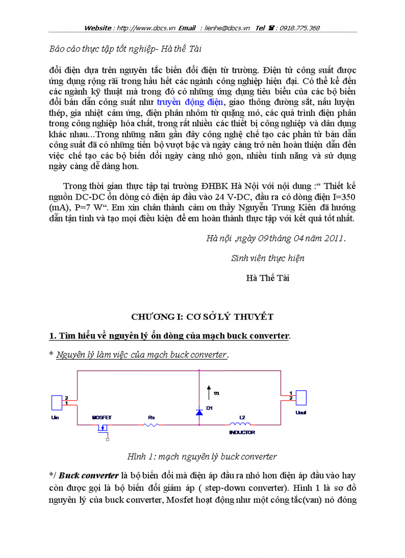 image for page Thiết kế nguồn DC DC ổn dòng có điện áp đầu vào 24 V DC đầu ra có dòng điện I 350 mA P 7 W
