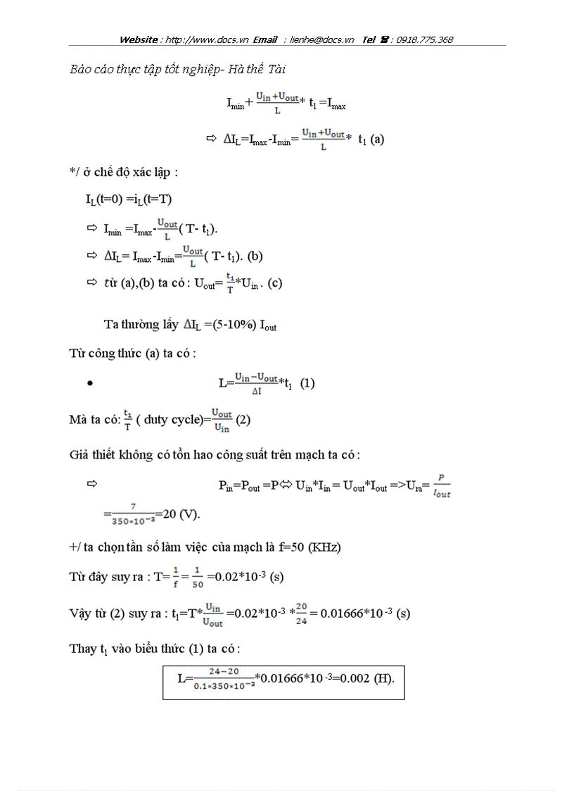 image for page Thiết kế nguồn DC DC ổn dòng có điện áp đầu vào 24 V DC đầu ra có dòng điện I 350 mA P 7 W