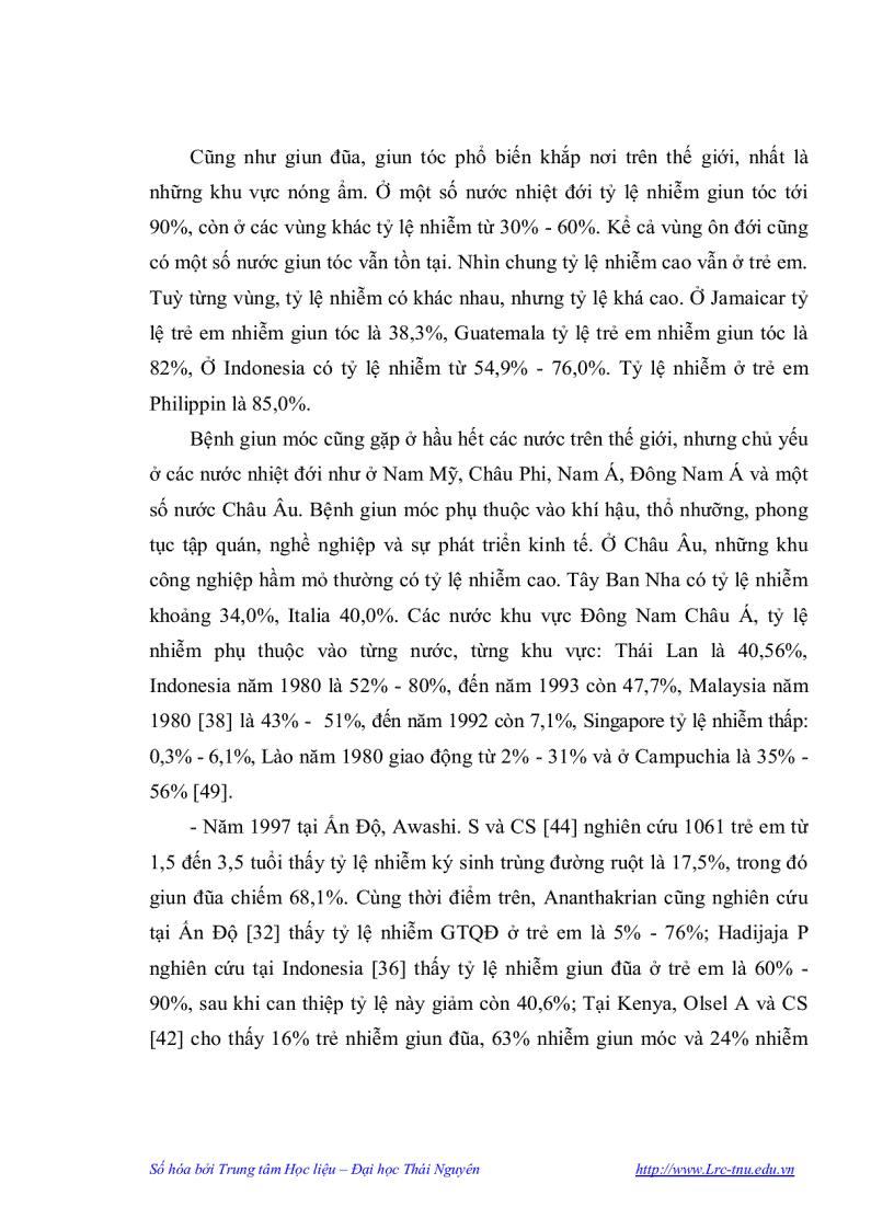 image for page Nghiên cứu thực trạng nhiễm giun truyền qua đất ở học sinh hai trường mầm non tại Thái Nguyên và kết quả tẩy giun bằng thuốc Albendazol