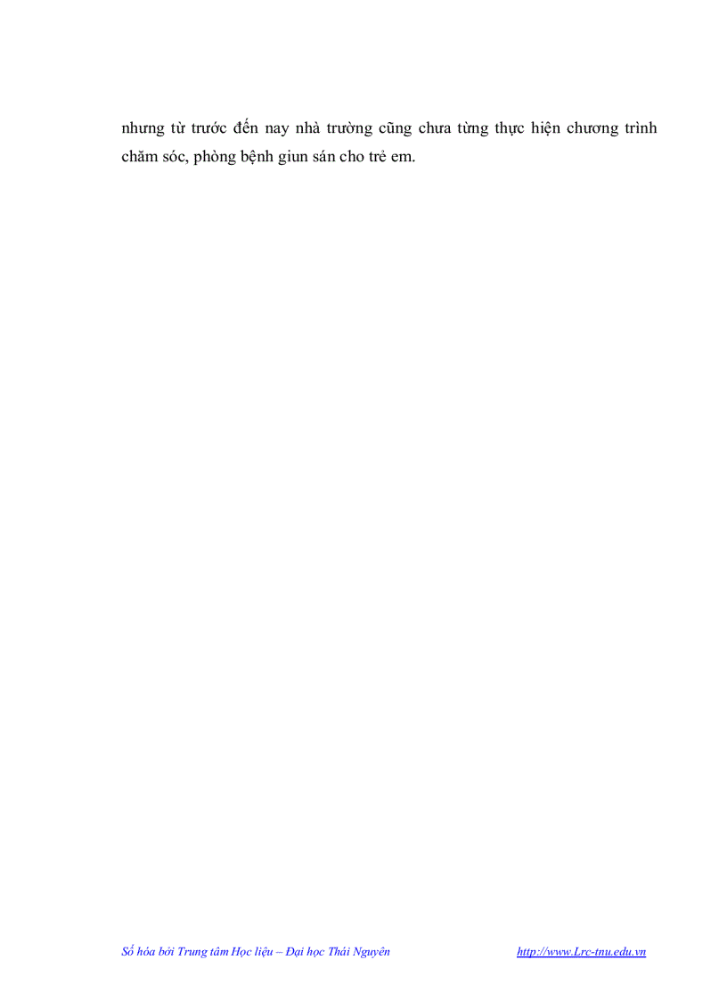 image for page Nghiên cứu thực trạng nhiễm giun truyền qua đất ở học sinh hai trường mầm non tại Thái Nguyên và kết quả tẩy giun bằng thuốc Albendazol