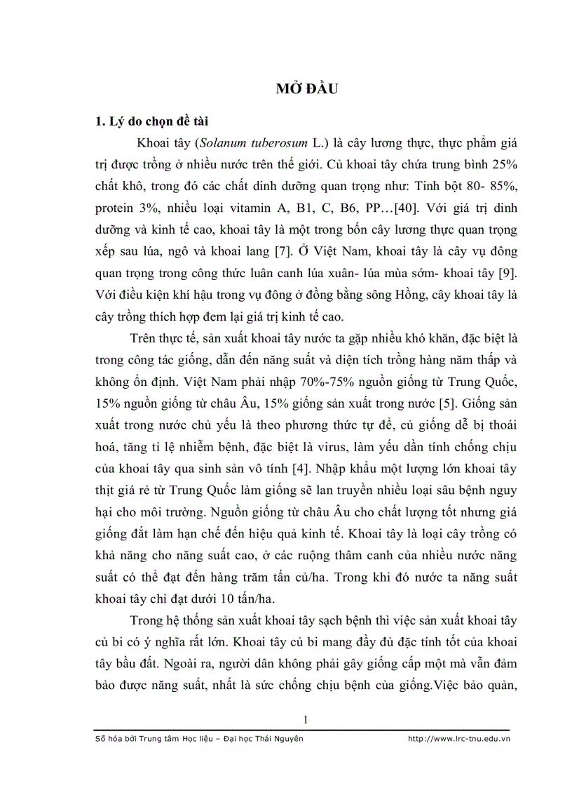 image for page Nghiên cứu đặc điểm sinh lý hiệu quả tạo củ khoai tây bi in vitro và trồng thử nghiệm tại Thái Nguyên