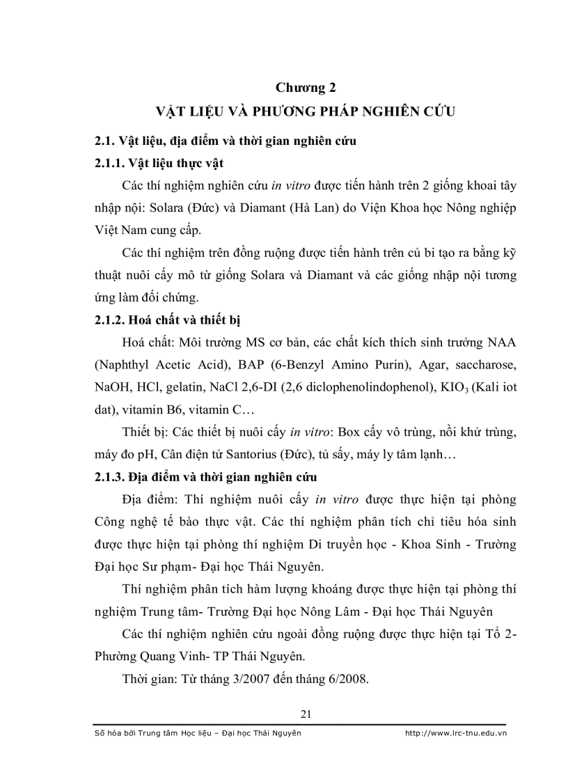 image for page Nghiên cứu đặc điểm sinh lý hiệu quả tạo củ khoai tây bi in vitro và trồng thử nghiệm tại Thái Nguyên