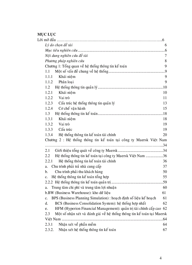 Hệ thống thông tin kế toán tại công ty TNHH maersk Việt Nam thực trạng và giải pháp