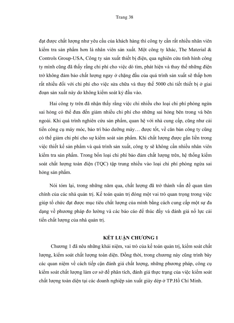 image for page Vận dụng kế toán quản trị vào việc kiểm soát chất lượng toàn diện tại các doanh nghiệp sản xuất giày dép ở TP HCM