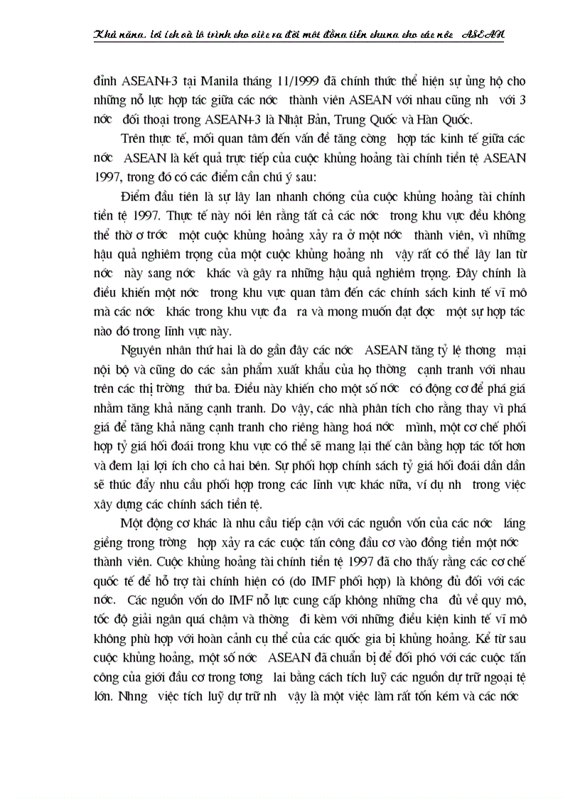 image for page Khả năng lợi ích và lộ trình của việc ra đời một đồng tiền chung cho các nước ASEAN