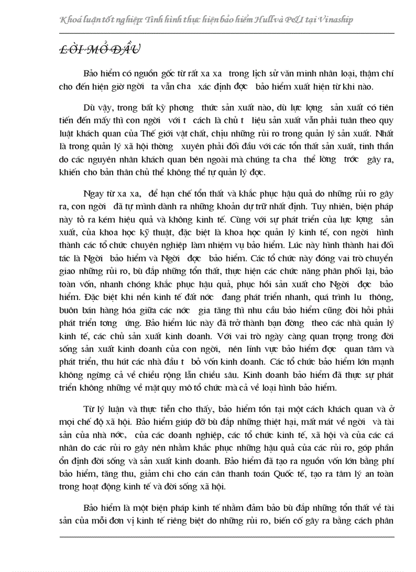 image for page Đánh giá tình hình thực hiện bảo hiểm P I và Hull của Công ty Vận tải biển III trong hai năm 2001 2002