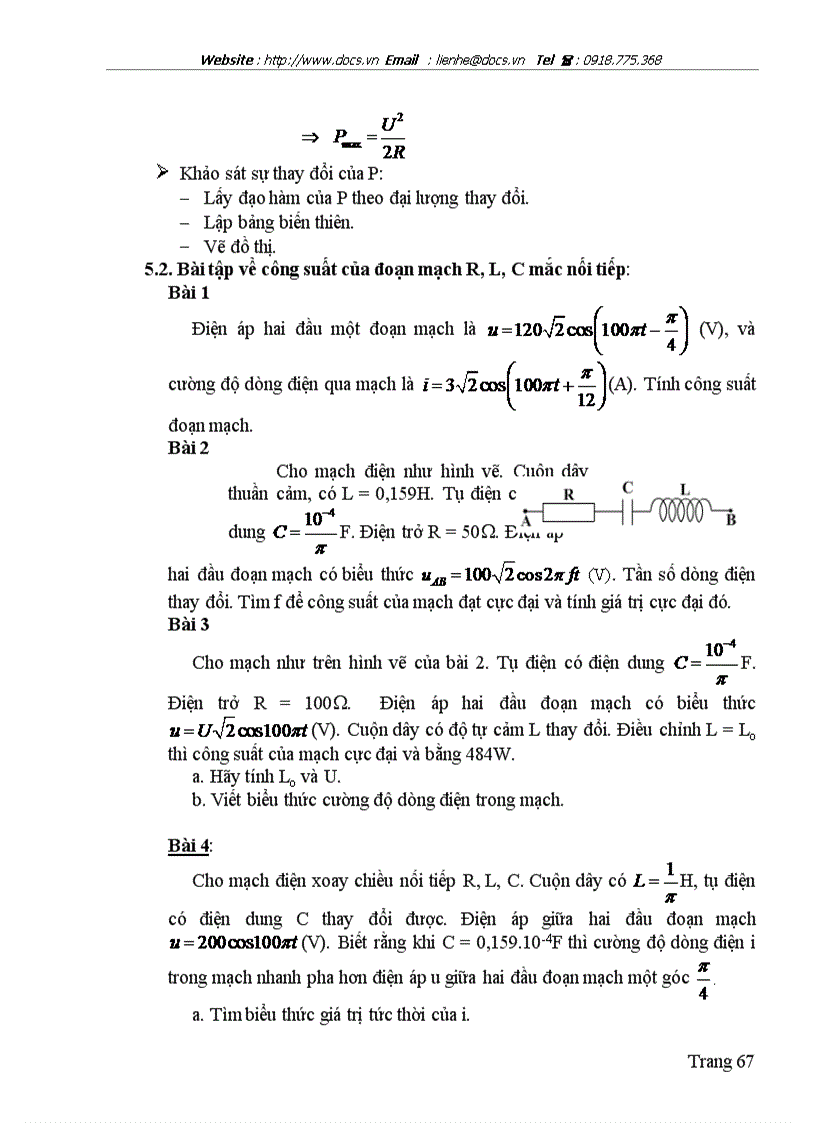 image for page Lựa chọn hệ thống bài tập hướng dẫn giải và giải bài tập vật lý chương dòng điện xoay chiều lớp 12 chương trình nâng cao