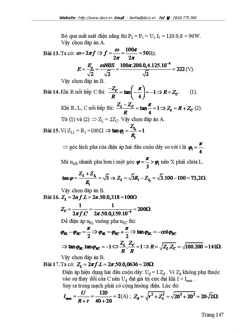 image for page Lựa chọn hệ thống bài tập hướng dẫn giải và giải bài tập vật lý chương dòng điện xoay chiều lớp 12 chương trình nâng cao