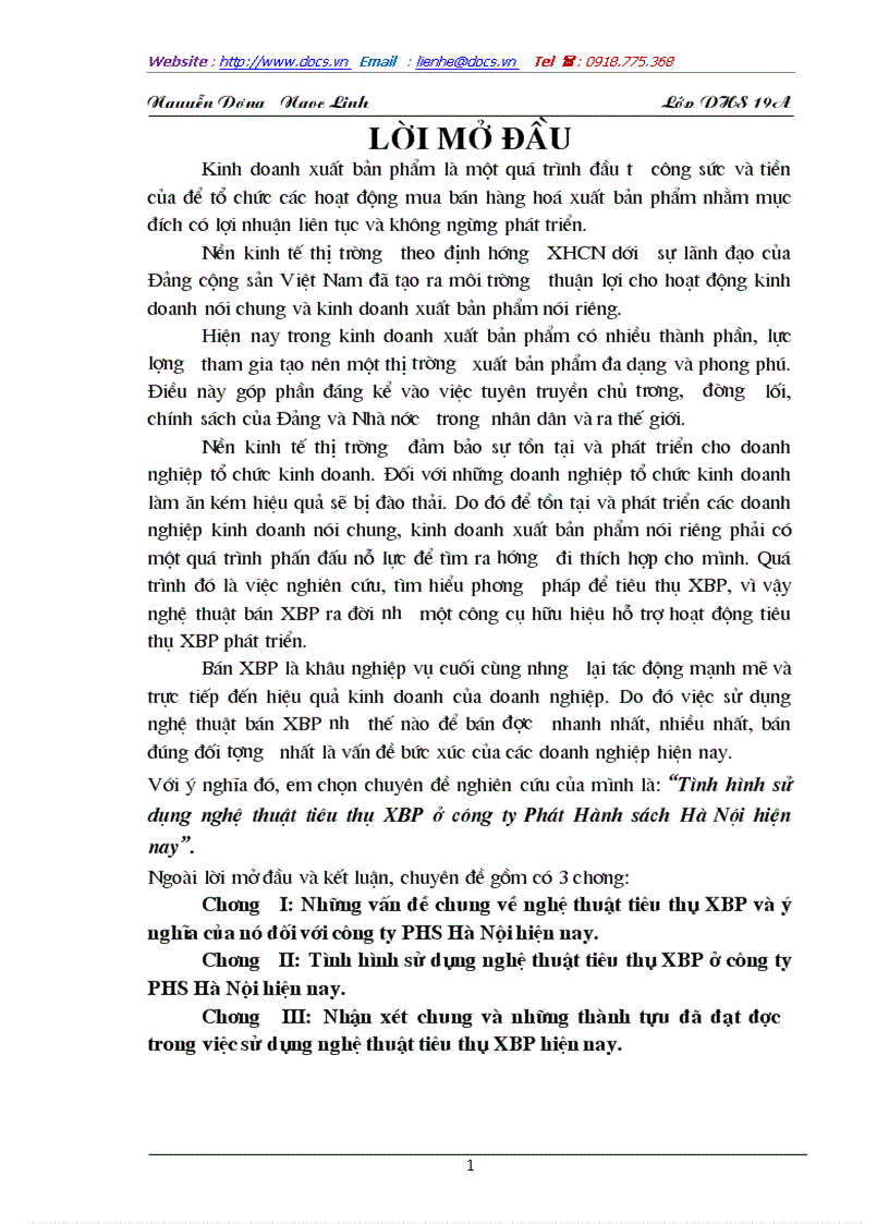 image for page Tình hình sử dụng nghệ thuật tiêu thụ XBP ở công ty Phát Hành sách Hà Nội hiện nay