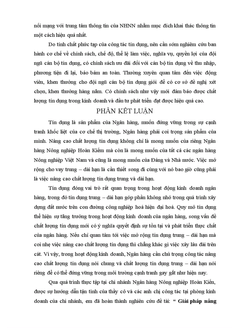 image for page Giải pháp nâng cao chất lượng tín dụng trung và dài hạn tại Ngân hàng Nông nghiệp và Phát triển nông thôn chi nhánh Quận Hoàn Kiếm