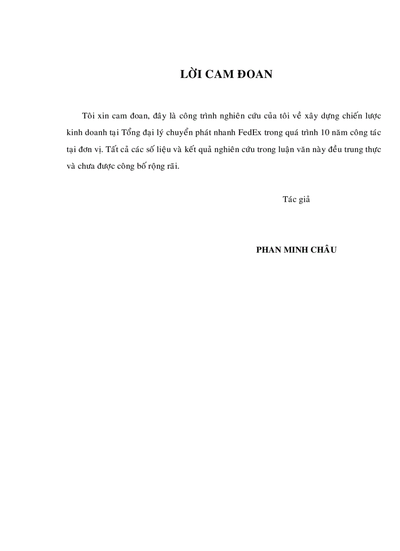 image for page Xây dựng chiến lược kinh doanh của tổng đại lý chuyển phát nhanh FedEx đến năm 2015