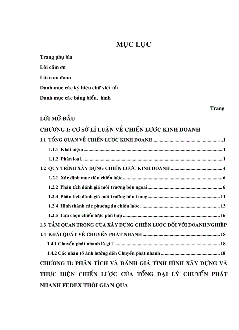 image for page Xây dựng chiến lược kinh doanh của tổng đại lý chuyển phát nhanh FedEx đến năm 2015