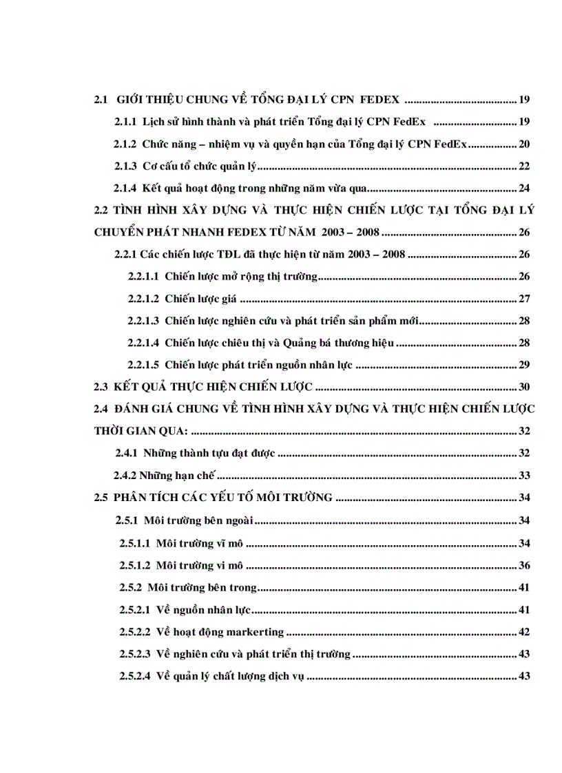 image for page Xây dựng chiến lược kinh doanh của tổng đại lý chuyển phát nhanh FedEx đến năm 2015