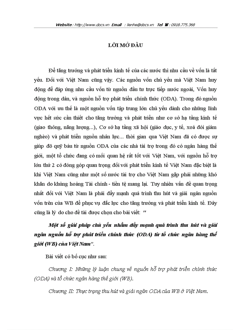 image for page Một số giải pháp chủ yếu nhằm đẩy mạnh quá trình thu hút và giải ngân nguồn hỗ trợ phát triển chính thức ODA từ tổ chức ngân hàng thế giới WB của