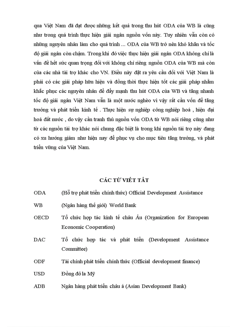 image for page Một số giải pháp chủ yếu nhằm đẩy mạnh quá trình thu hút và giải ngân nguồn hỗ trợ phát triển chính thức ODA từ tổ chức ngân hàng thế giới WB của