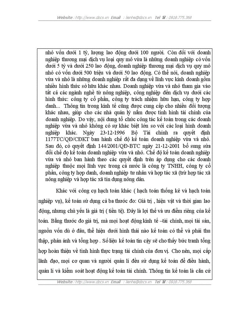 image for page Tổ chức công tác kế toán trong các doanh nghiệp vừa và nhỏ