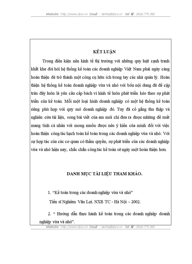 image for page Tổ chức công tác kế toán trong các doanh nghiệp vừa và nhỏ