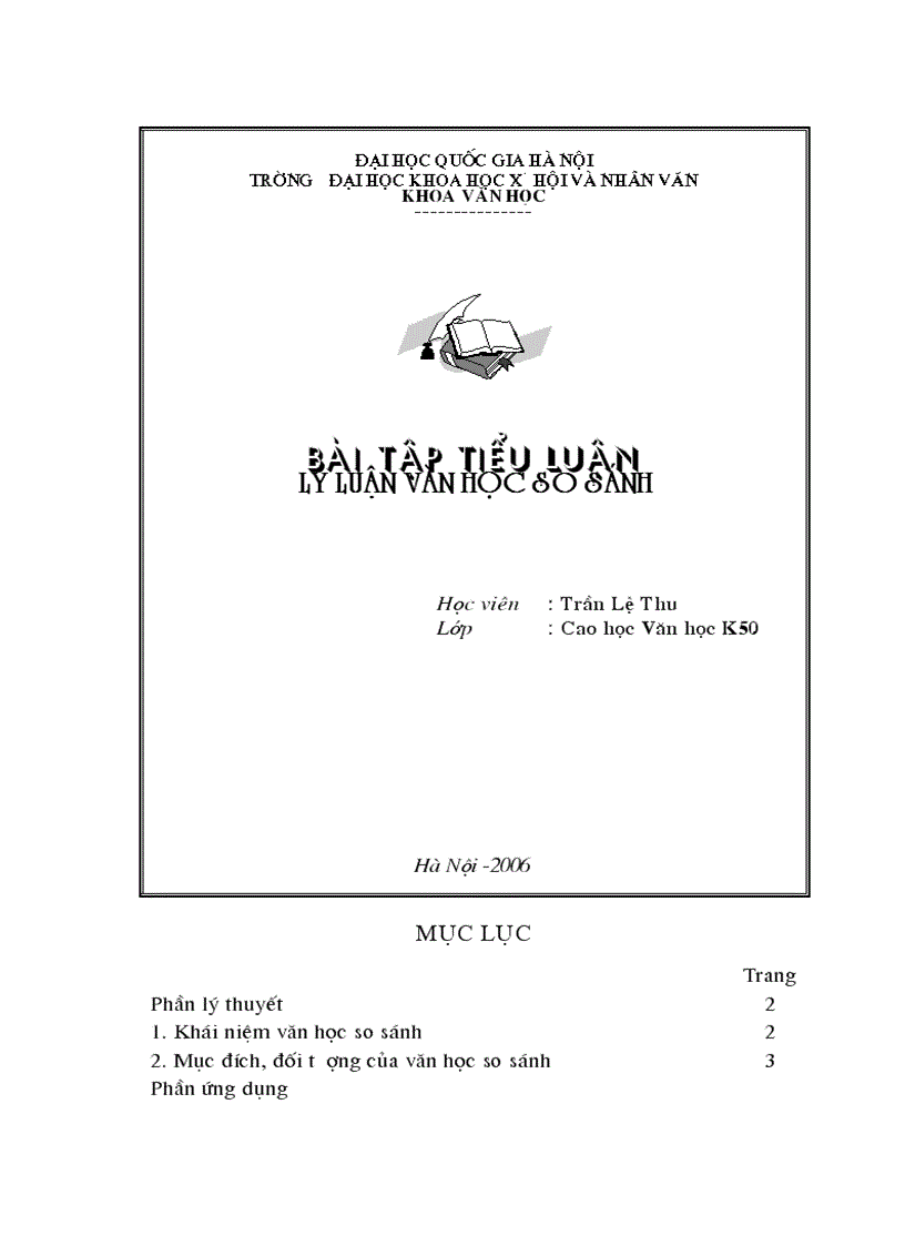 image for page Bài tập tiểu luận lý luận văn học so sánh