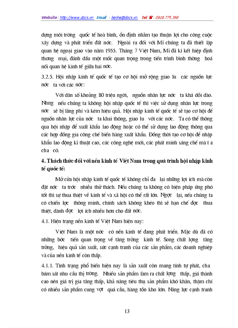 image for page Nền kinh tế hàng hoá nước ta trong quá trình hội nhập kinh tế quốc tế