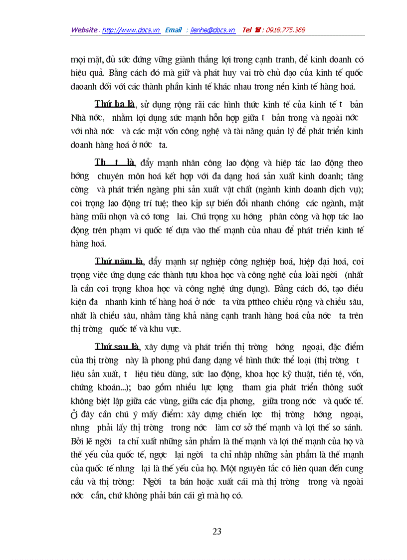 image for page Nền kinh tế hàng hoá nước ta trong quá trình hội nhập kinh tế quốc tế