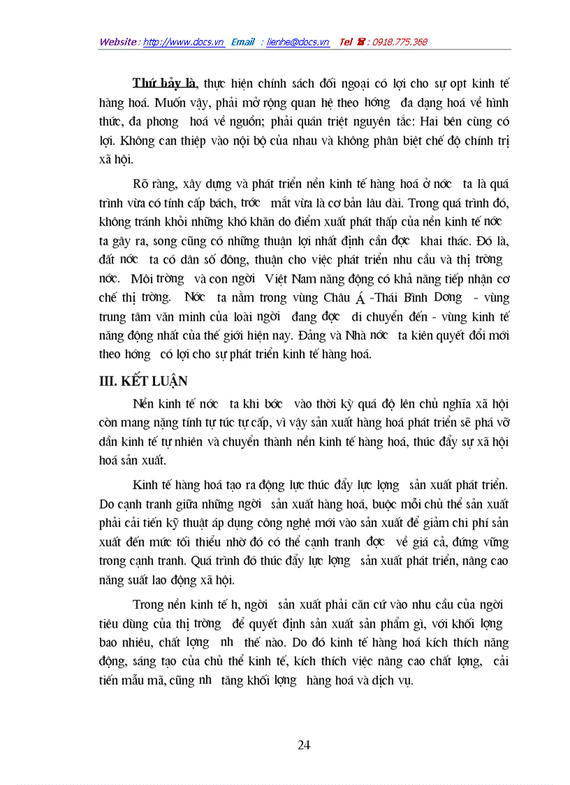 image for page Nền kinh tế hàng hoá nước ta trong quá trình hội nhập kinh tế quốc tế