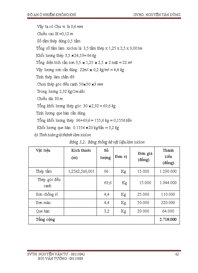 image for page Tính toán thiết kế hệ thống xử lý bụi gỗ bằng xiclon và túi vải