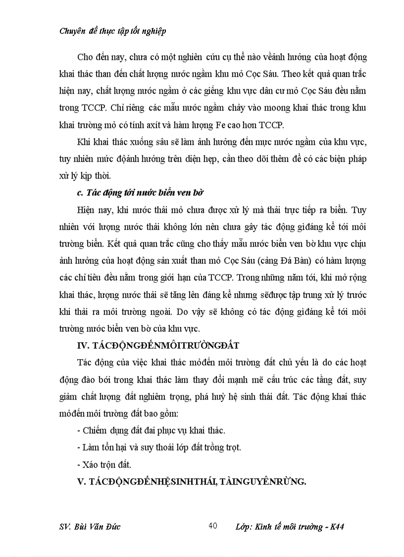 image for page Phân tích những tác động môi trường và đánh giá hiệu quả kinh tế môi trường của dự án cải tạo mở rộng khai thác kinh doanh than mỏ than Cọc Sáu