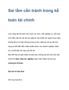 Sai lầm cần tránh trong kế toán tài chính