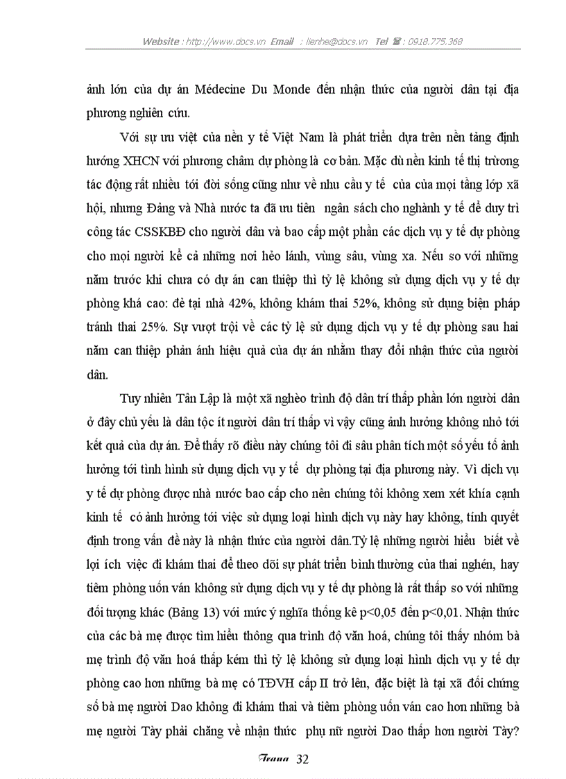 image for page Mô tả thực trạng nhu cầu chăm sóc sức khoẻ và sử dụng dịch vụ y tế tại xã Tân Lập núi huyện Chợ Đồn tỉnh Bắc Kạn