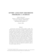 Entry and exit decisions problem a survey