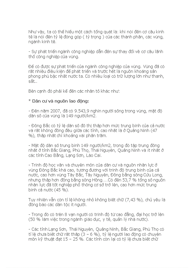 image for page Sự phát triển công nghiệp vùng đông bắc dẫn đến sự thay đổi cơ cấu lãnh thổ cũng như hình thức tổ chức lãnh thổ công nghiệp