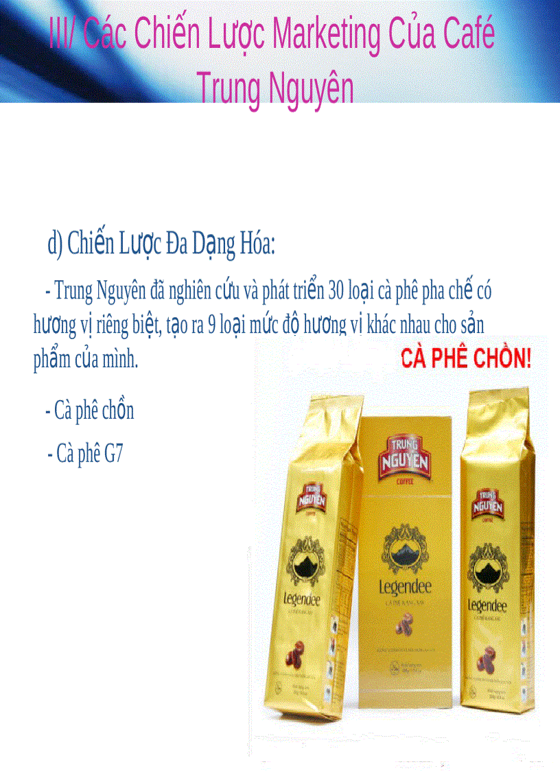 image for page Chiến lược marketing của café Trung Nguyên slide