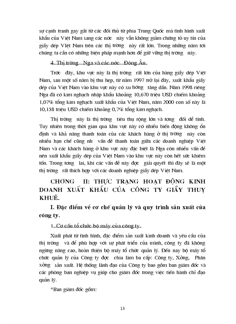 image for page Phương hướng và một số giải pháp chủ yếu để đẩy mạnh hoạt động xuất nhập khẩu của Công ty giầy Thuỵ Khuê trong thời gian tới