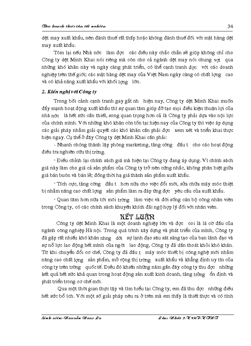 image for page Giải pháp thúc đẩy hoạt động xuất khẩu của Công ty dệt Minh Khai trong thời gian tới