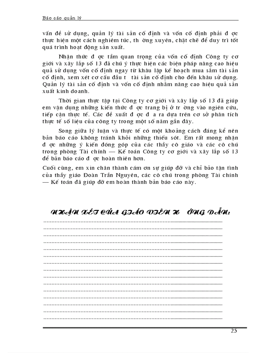 image for page Công tác quản lý vốn cố định tại Công ty cơ giới và xây lắp số 13