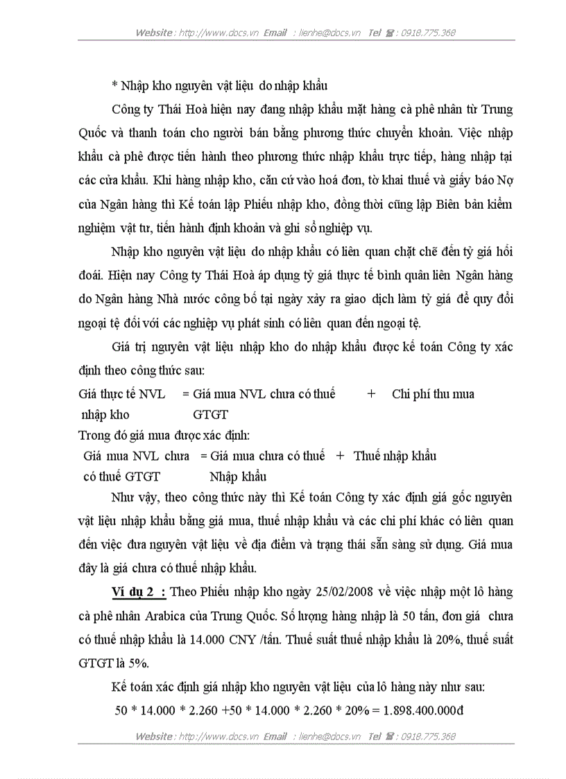 image for page Hoàn thiện công tác kế toán nguyên vật liệu tại Công ty TNHH Sản xuất và Thương mại Thái Hòa