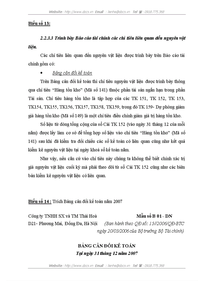 image for page Hoàn thiện công tác kế toán nguyên vật liệu tại Công ty TNHH Sản xuất và Thương mại Thái Hòa